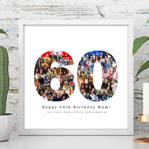 60th photo collage print